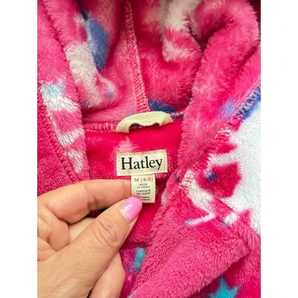 Hatley Unicorn Fleece Hooded Bathrobe Size M(4-5)